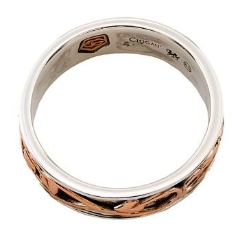 Silver & 9ct Gold Clogau Band Ring size U